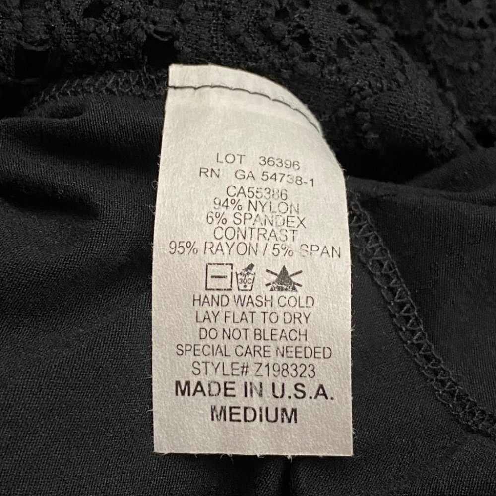 NALLY & MILLIE Black Knit Lace Dress M - Picture 7 of 7